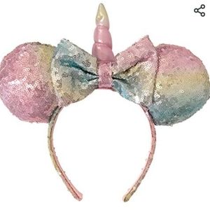 2 New MINNIE MOUSE UNICORN bow HEADBANDS hats